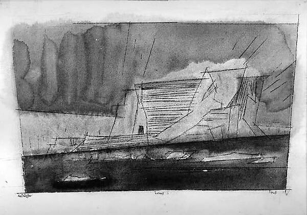Iceberg II, Lyonel Charles Feininger (American, New York 1871–1956 New York), Watercolor, pen and black ink, and charcoal over graphite on paper 