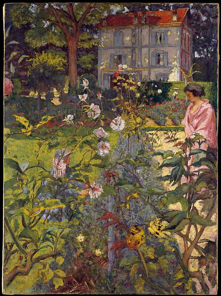 Garden at Vaucresson, Edouard Vuillard (French, Cuiseaux 1868–1940 La Baule), Distemper on canvas 