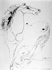 Horse, Henry Meloy (American, 1902–1951), Pen and black ink on paper 