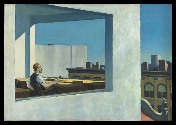 Office in a Small City, Edward Hopper (American, Nyack, New York 1882–1967 New York), Oil on canvas 