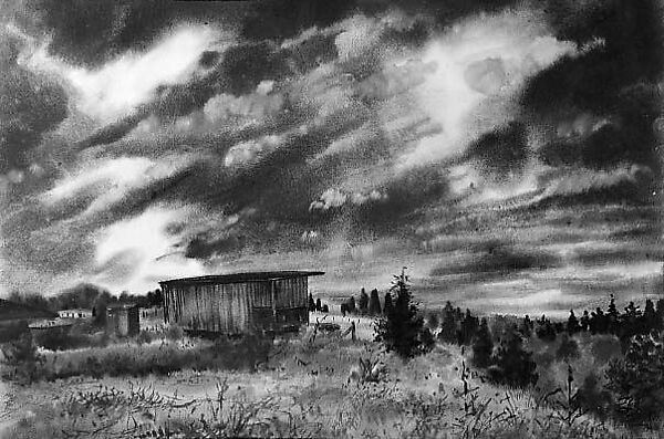 Landscape, Bernard Klonis (American, Naugatuck, Connecticut 1906–1957 New York), Watercolor with traces of opaque watercolor over graphite on paper 