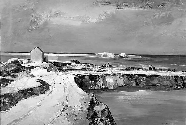 Lake Erie Shoreway, Carl Gaertner (American, 1898–1952), Matt opaque paint with traces of semi-gloss paint on board 