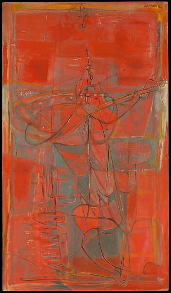 Number 31, Vermillion Machine, Hedda Sterne (American, Bucharest 1910–2011 New York, New York), Oil on canvas 