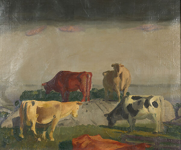 Five Cows, George Bellows (American, Columbus, Ohio 1882–1925 New York), Oil on canvas 