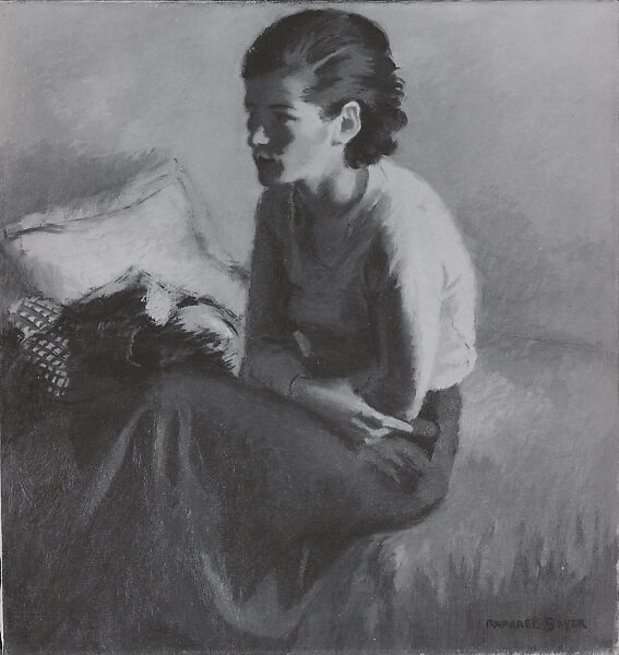 Portrait of Mina, Raphael Soyer (American (born Russia), Borisoglebsk 1899–1987 New York), Oil on canvas 