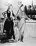 Two War Widows--Paris, Carl Sprinchorn (American (born Sweden), Broby 1887–1971 Albany, New York), Ink on paper 