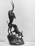 Fighting Goats, Wilhelm Hunt Diederich (American (born Hungary), Szent-Grot 1884–1953 Tappan, New York), Bronze