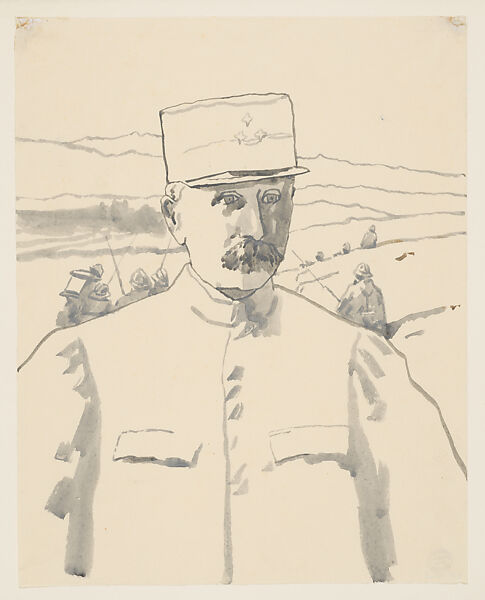 General Pétain, Gwen John (British, Haverfordwest, Wales 1876–1939 Dieppe, France), Ink and wash on paper 