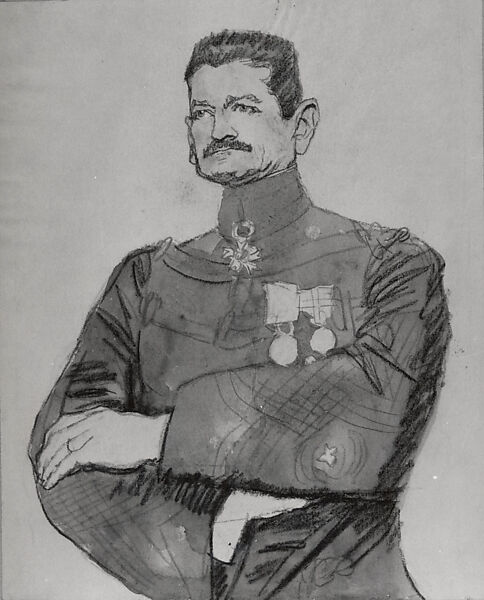 General Mangin, Gwen John (British, Haverfordwest, Wales 1876–1939 Dieppe, France), Charcoal, ink, and wash on paper 