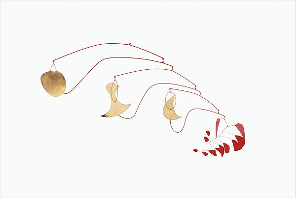 Red Gongs, Alexander Calder (American, Philadelphia, Pennsylvania 1898–1976 New York), Painted aluminum, brass, steel rod, and wire