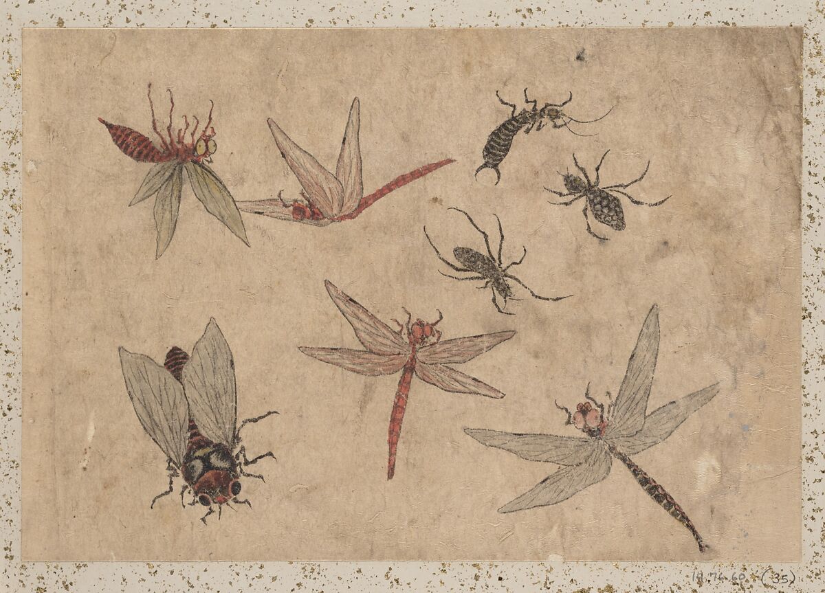 Album of Sketches by Katsushika Hokusai and His Disciples, Katsushika Hokusai (Japanese, Tokyo (Edo) 1760–1849 Tokyo (Edo)) and others, Album of one hundred and nine leaves; ink on paper, ink and color on paper, Japan
