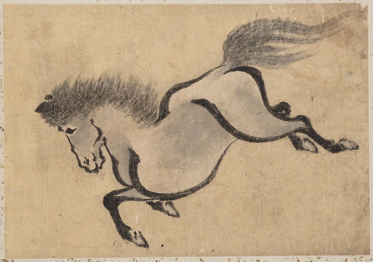 Album of Sketches by Katsushika Hokusai and His Disciples, Katsushika Hokusai (Japanese, Tokyo (Edo) 1760–1849 Tokyo (Edo)) and others, Album of one hundred and nine leaves; ink on paper, ink and color on paper, Japan