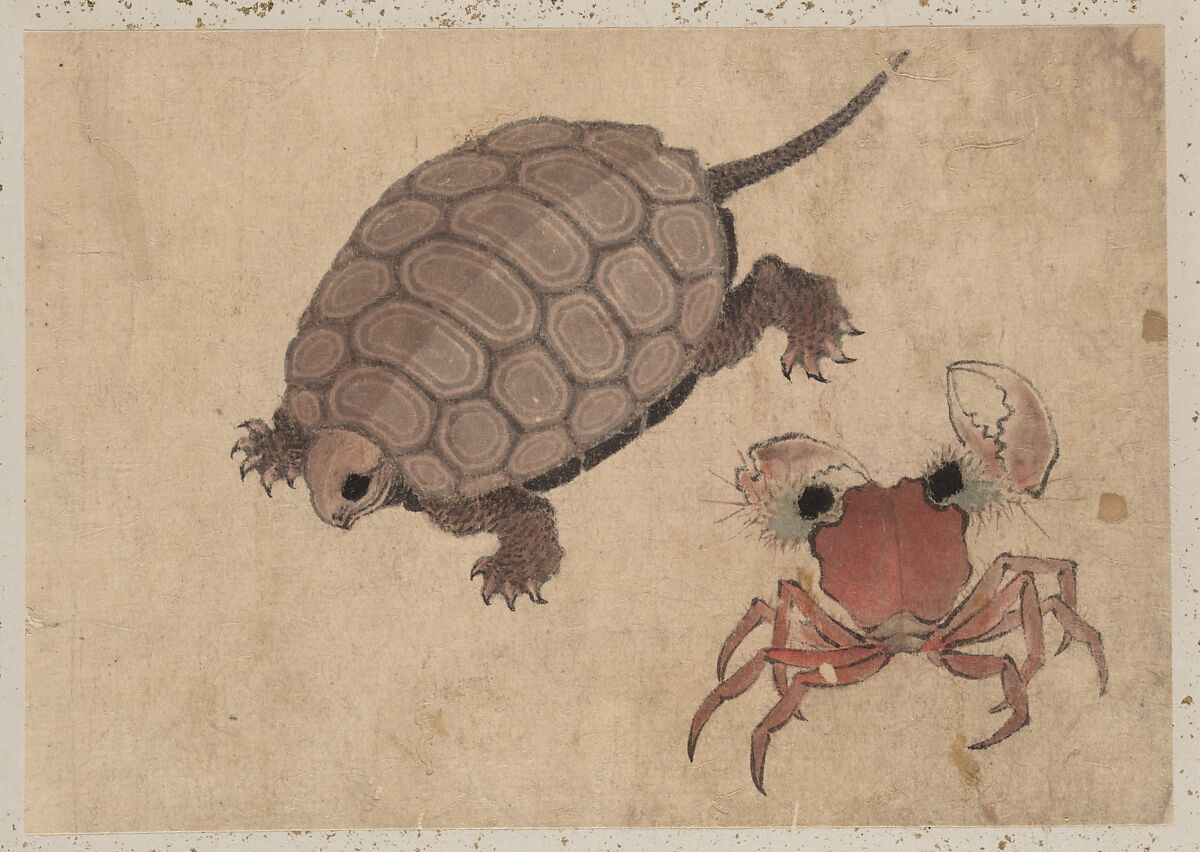 Album of Sketches by Katsushika Hokusai and His Disciples, Katsushika Hokusai (Japanese, Tokyo (Edo) 1760–1849 Tokyo (Edo)) and others, Album of one hundred and nine leaves; ink on paper, ink and color on paper, Japan