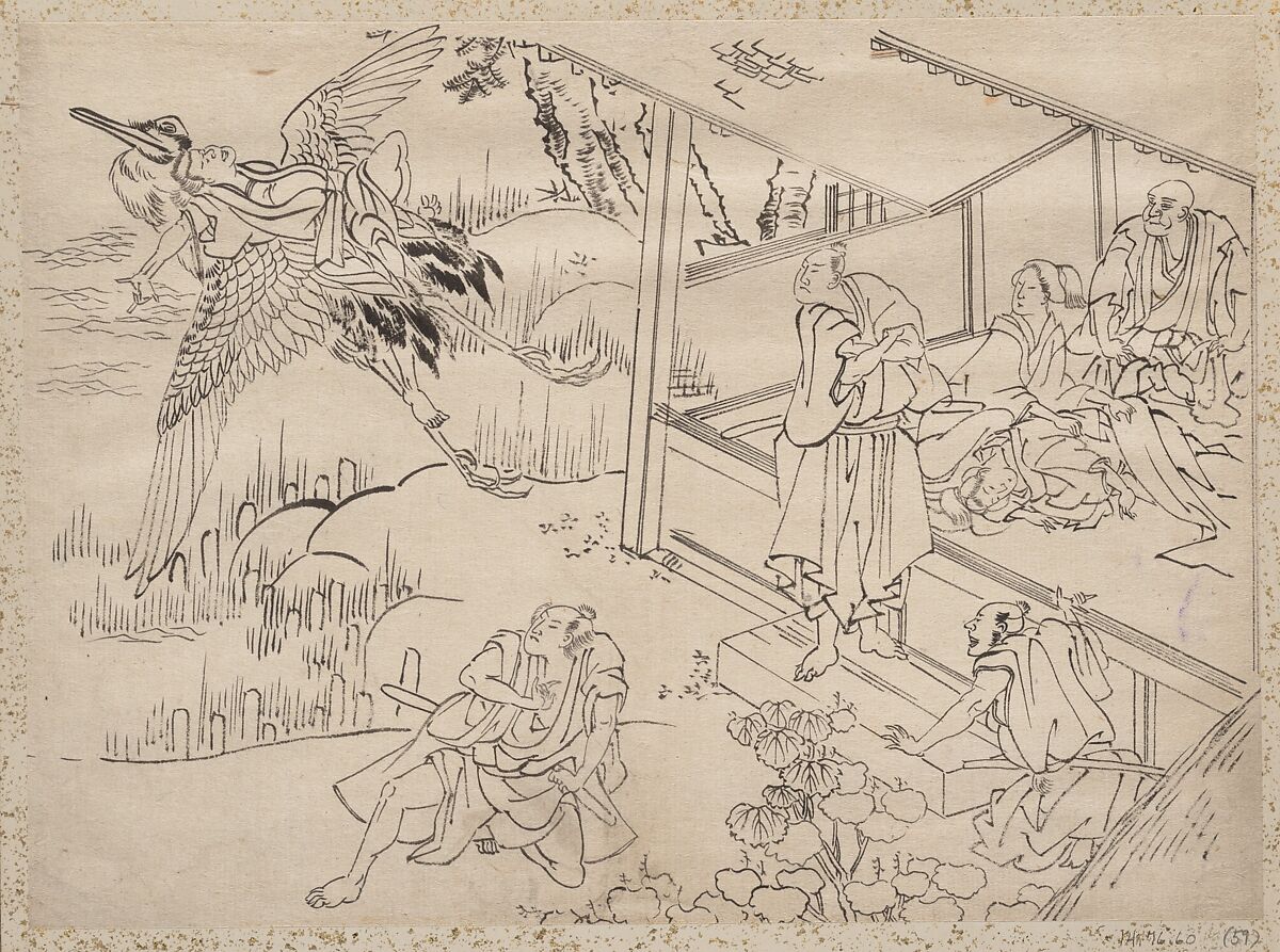 Album of Sketches by Katsushika Hokusai and His Disciples, Katsushika Hokusai (Japanese, Tokyo (Edo) 1760–1849 Tokyo (Edo)) and others, Album of one hundred and nine leaves; ink on paper, ink and color on paper, Japan