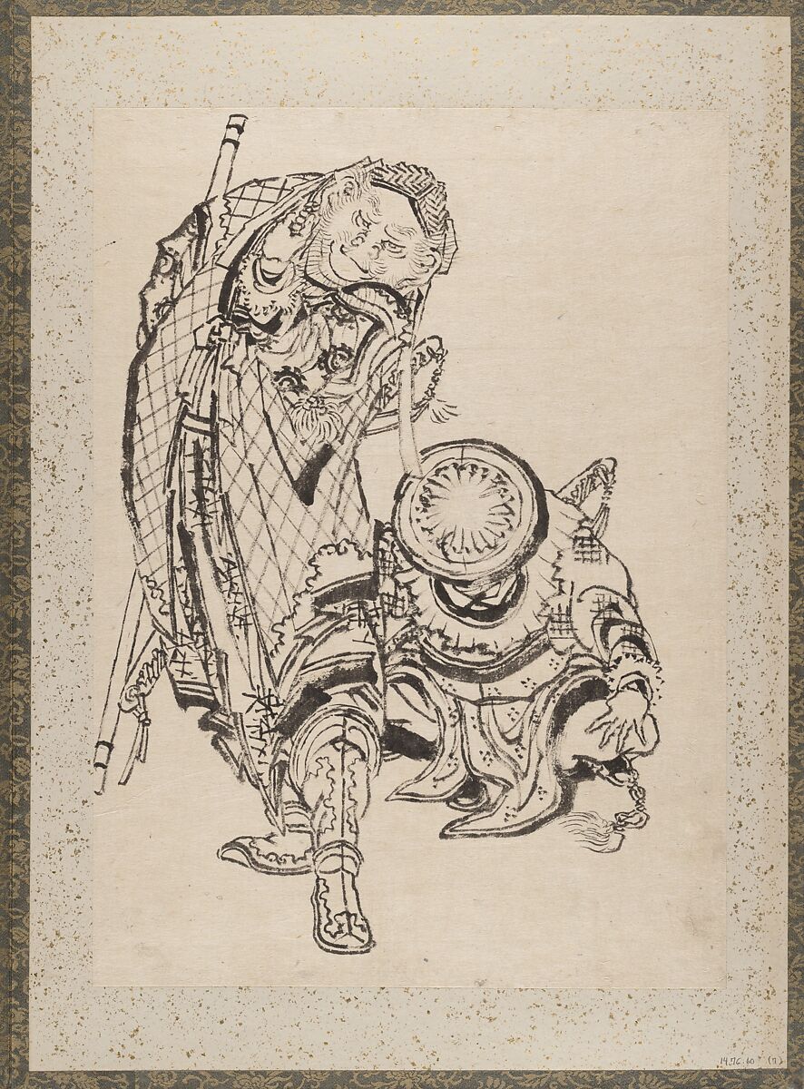 Album of Sketches by Katsushika Hokusai and His Disciples, Katsushika Hokusai (Japanese, Tokyo (Edo) 1760–1849 Tokyo (Edo)) and others, Album of one hundred and nine leaves; ink on paper, ink and color on paper, Japan