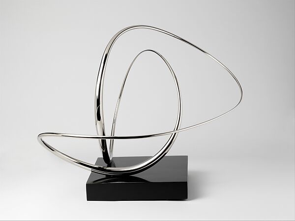 Homage to the World of Minkowski, José de Rivera (American, 1904–1985), Chrome, nickel, and stainless steel with painted wooden base