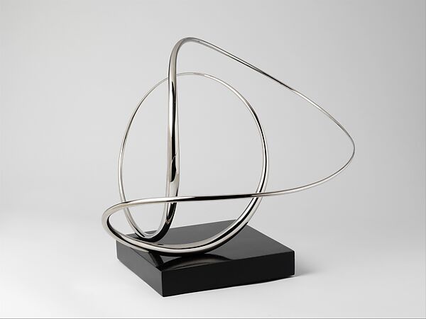 Homage to the World of Minkowski, José de Rivera (American, 1904–1985), Chrome, nickel, and stainless steel with painted wooden base