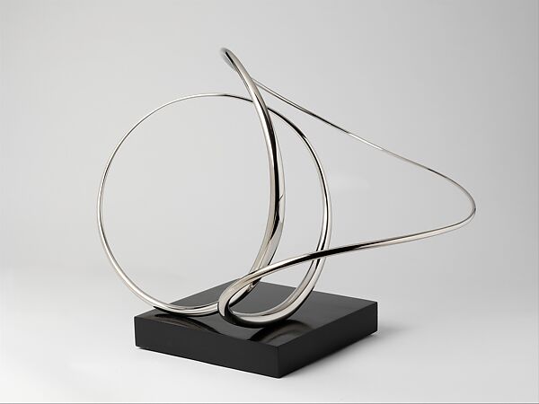 Homage to the World of Minkowski, José de Rivera (American, 1904–1985), Chrome, nickel, and stainless steel with painted wooden base