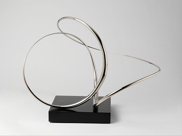 Homage to the World of Minkowski, José de Rivera (American, 1904–1985), Chrome, nickel, and stainless steel with painted wooden base