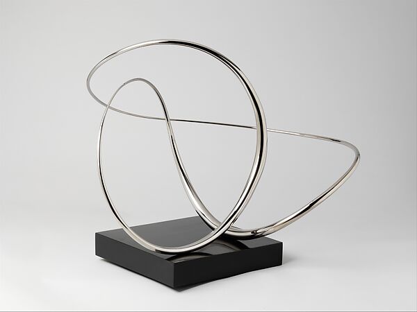Homage to the World of Minkowski, José de Rivera (American, 1904–1985), Chrome, nickel, and stainless steel with painted wooden base