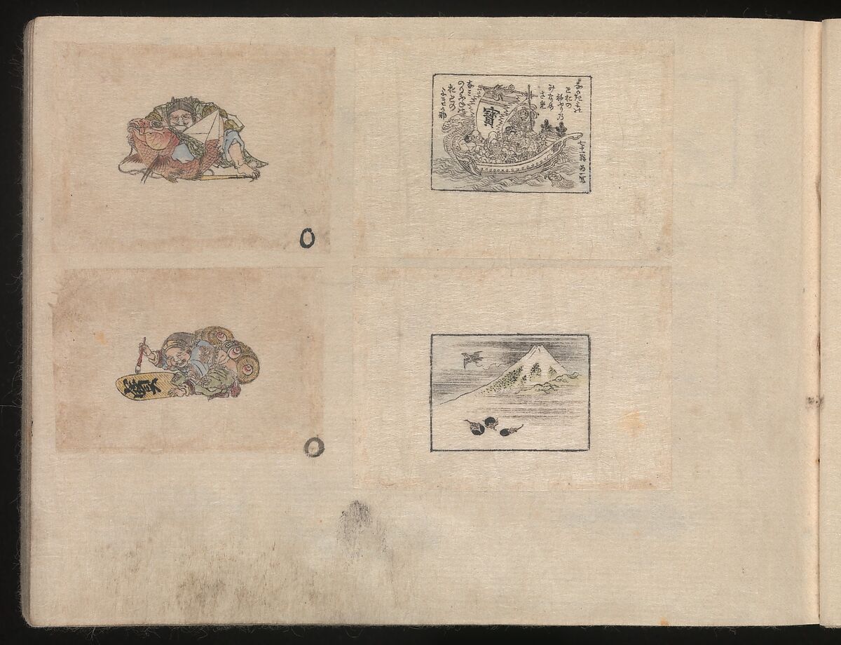 Miniature Drawings for Craftspeople, Katsushika Hokusai (Japanese, Tokyo (Edo) 1760–1849 Tokyo (Edo)), Two albums pasted with 548 drawings; ink and color on paper, Japan
