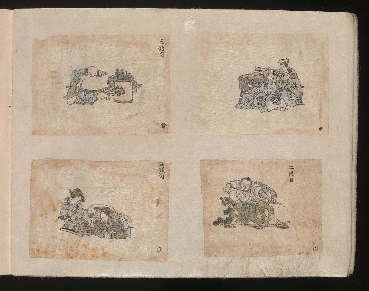 Miniature Drawings for Craftspeople, Katsushika Hokusai (Japanese, Tokyo (Edo) 1760–1849 Tokyo (Edo)), Two albums pasted with 548 drawings; ink and color on paper, Japan