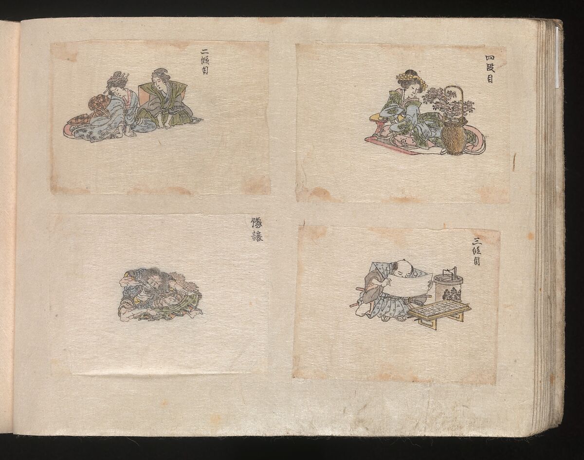 Miniature Drawings for Craftspeople, Katsushika Hokusai (Japanese, Tokyo (Edo) 1760–1849 Tokyo (Edo)), Two albums pasted with 548 drawings; ink and color on paper, Japan