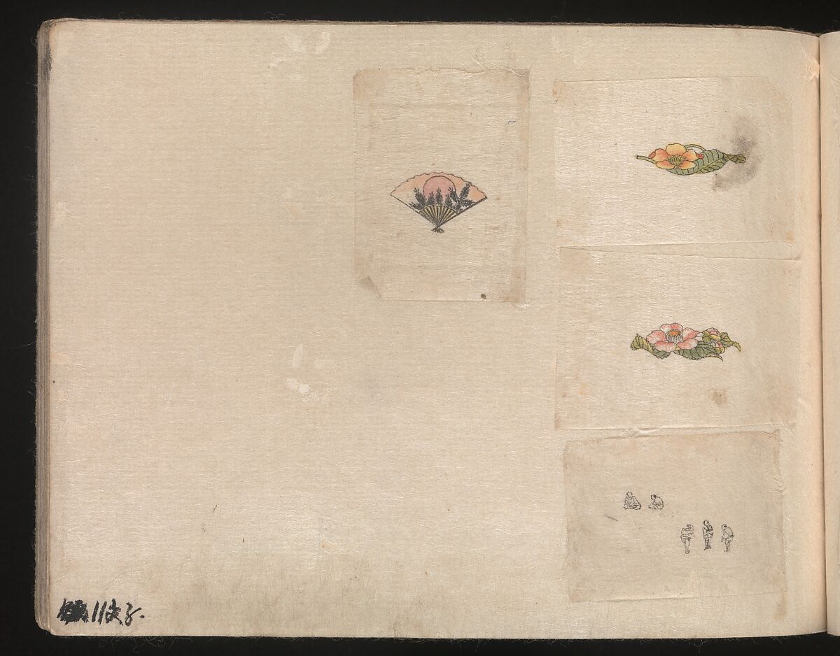 Miniature Drawings for Craftspeople, Katsushika Hokusai (Japanese, Tokyo (Edo) 1760–1849 Tokyo (Edo)), Two albums pasted with 548 drawings; ink and color on paper, Japan