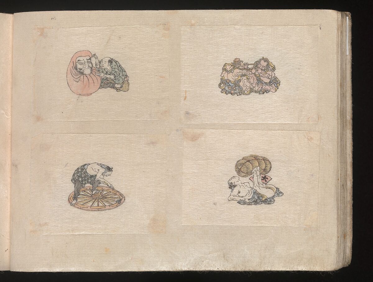Miniature Drawings for Craftspeople, Katsushika Hokusai (Japanese, Tokyo (Edo) 1760–1849 Tokyo (Edo)), Two albums pasted with 548 drawings; ink and color on paper, Japan