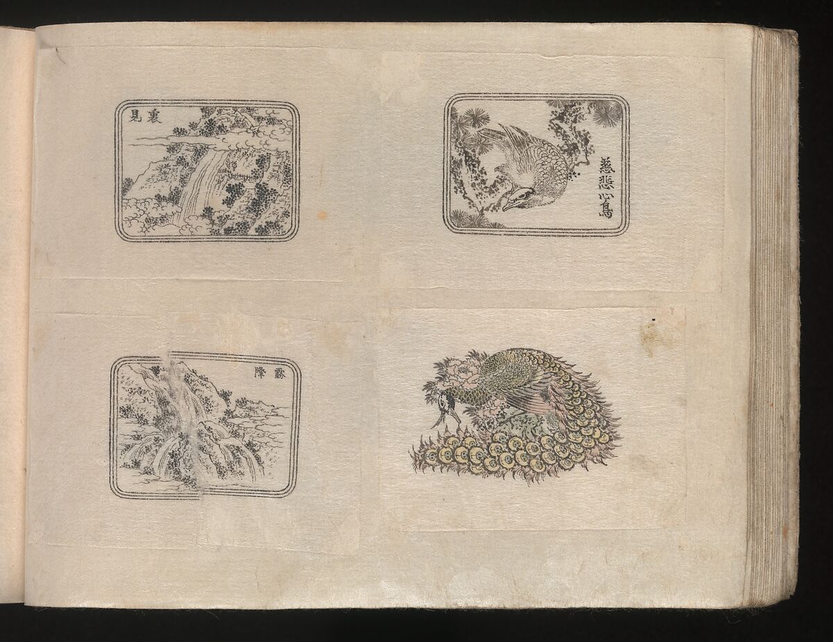 Miniature Drawings for Craftspeople, Katsushika Hokusai (Japanese, Tokyo (Edo) 1760–1849 Tokyo (Edo)), Two albums pasted with 548 drawings; ink and color on paper, Japan