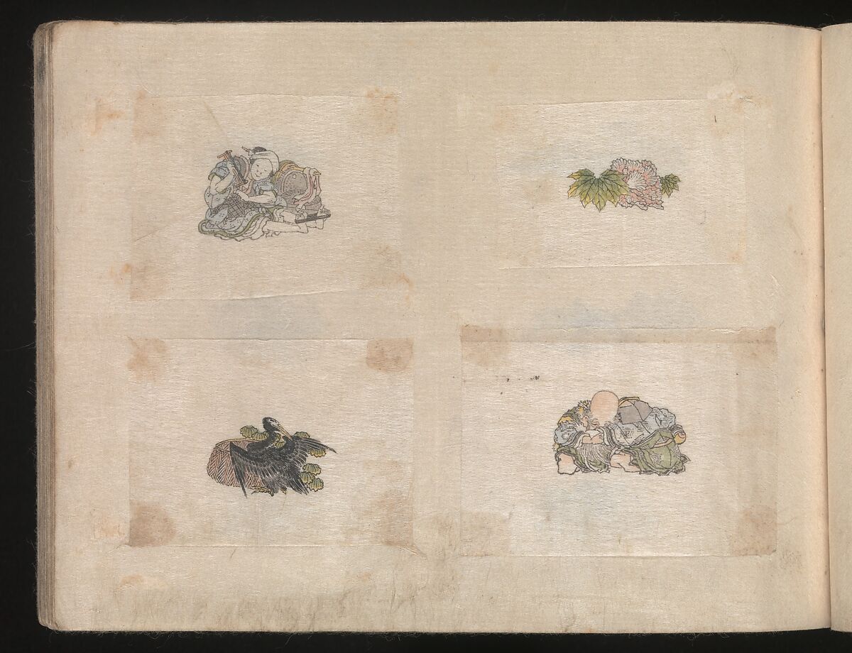 Miniature Drawings for Craftspeople, Katsushika Hokusai (Japanese, Tokyo (Edo) 1760–1849 Tokyo (Edo)), Two albums pasted with 548 drawings; ink and color on paper, Japan