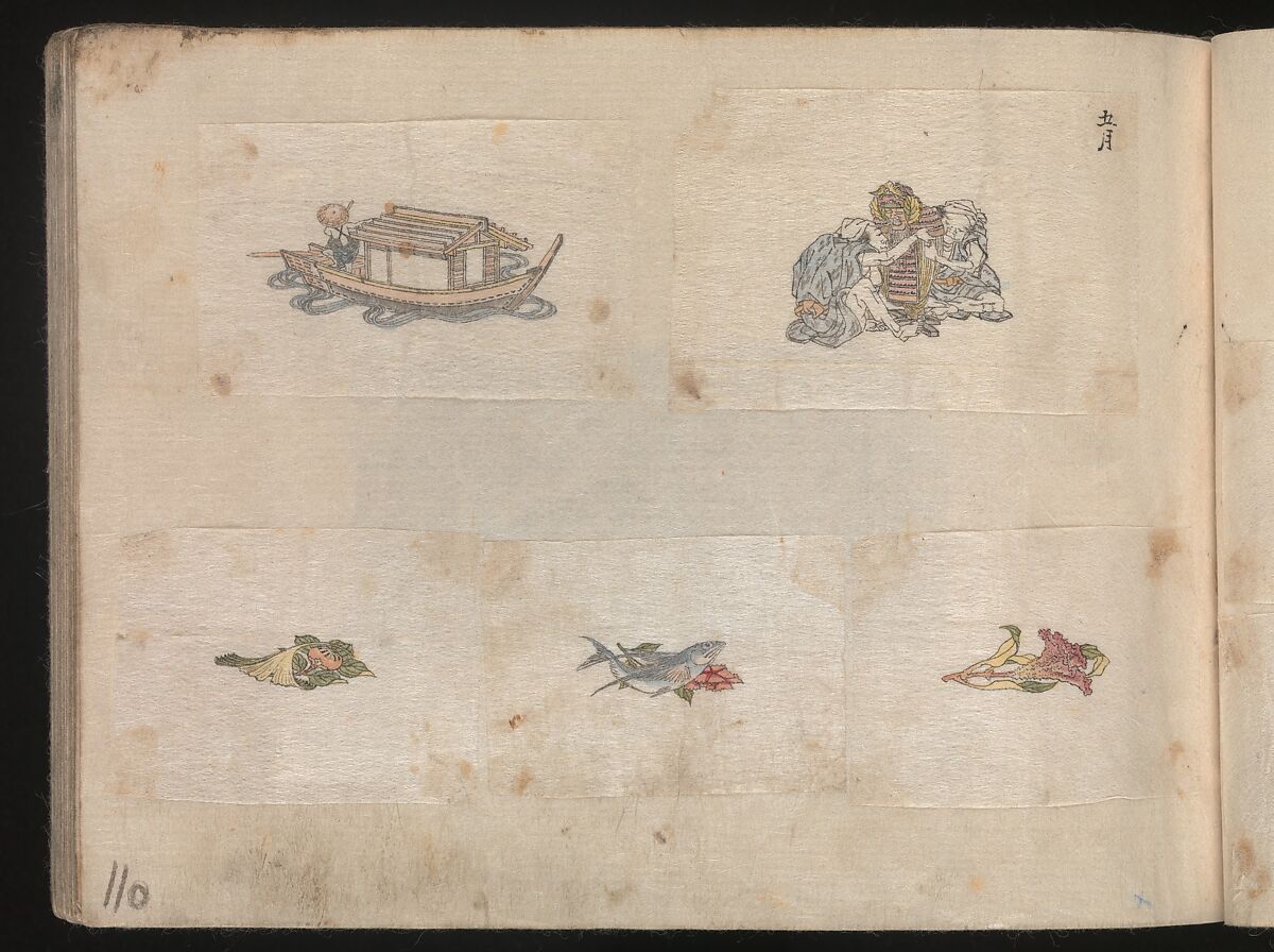 Miniature Drawings for Craftspeople, Katsushika Hokusai (Japanese, Tokyo (Edo) 1760–1849 Tokyo (Edo)), Two albums pasted with 548 drawings; ink and color on paper, Japan