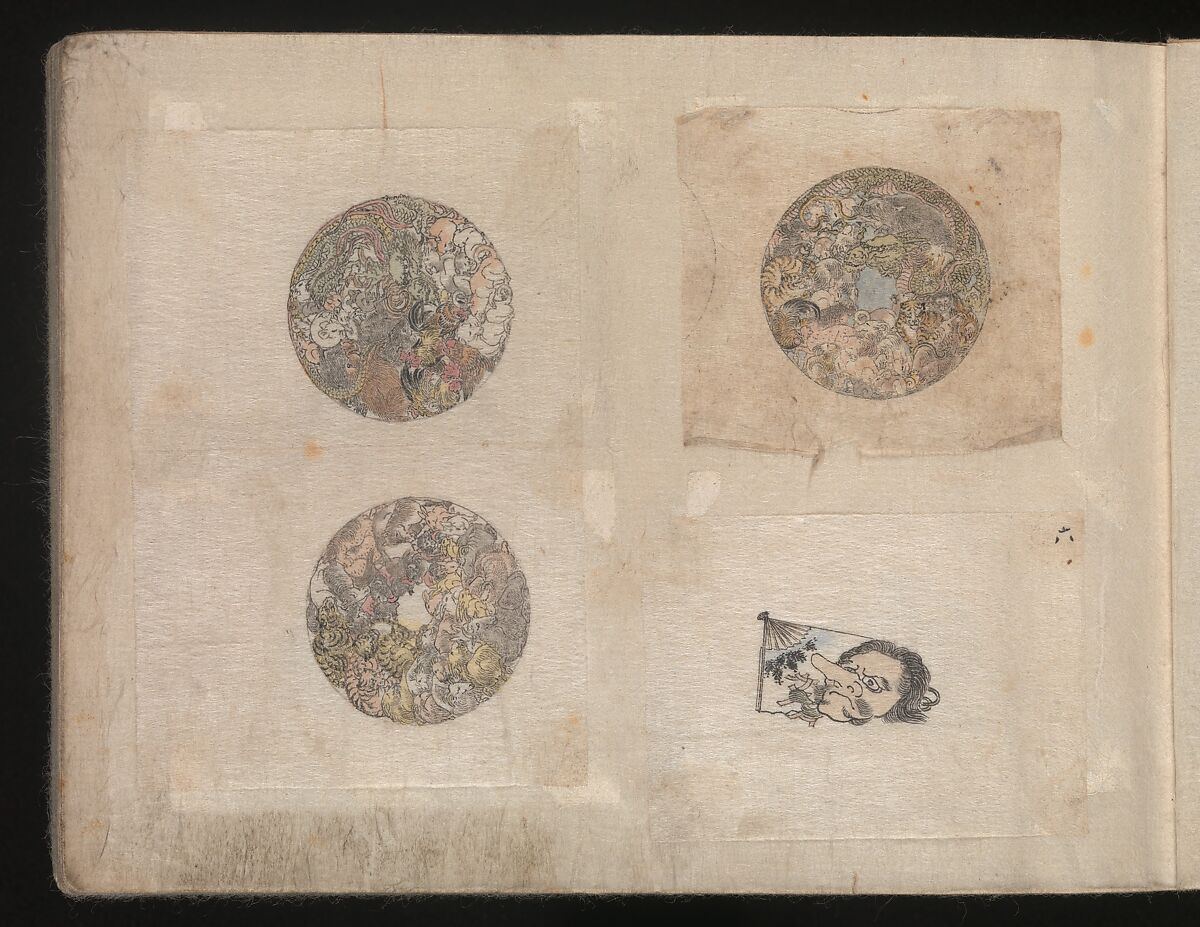 Miniature Drawings for Craftspeople, Katsushika Hokusai (Japanese, Tokyo (Edo) 1760–1849 Tokyo (Edo)), Two albums pasted with 548 drawings; ink and color on paper, Japan