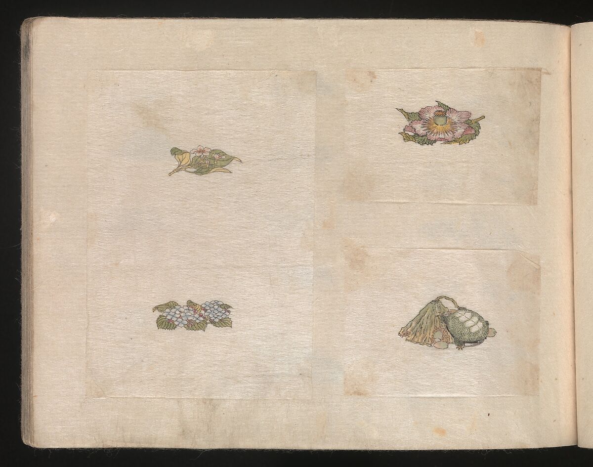 Miniature Drawings for Craftspeople, Katsushika Hokusai (Japanese, Tokyo (Edo) 1760–1849 Tokyo (Edo)), Two albums pasted with 548 drawings; ink and color on paper, Japan