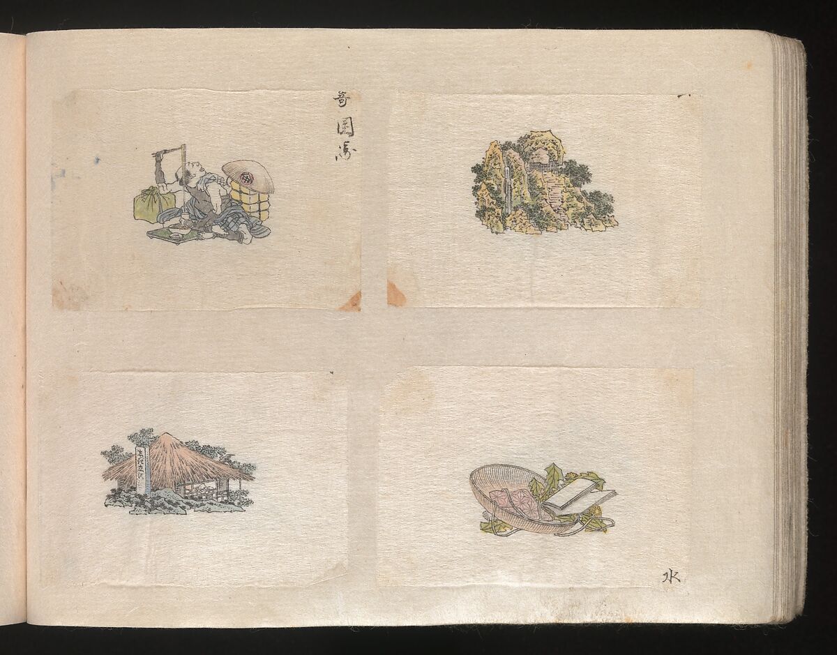 Miniature Drawings for Craftspeople, Katsushika Hokusai (Japanese, Tokyo (Edo) 1760–1849 Tokyo (Edo)), Two albums pasted with 548 drawings; ink and color on paper, Japan
