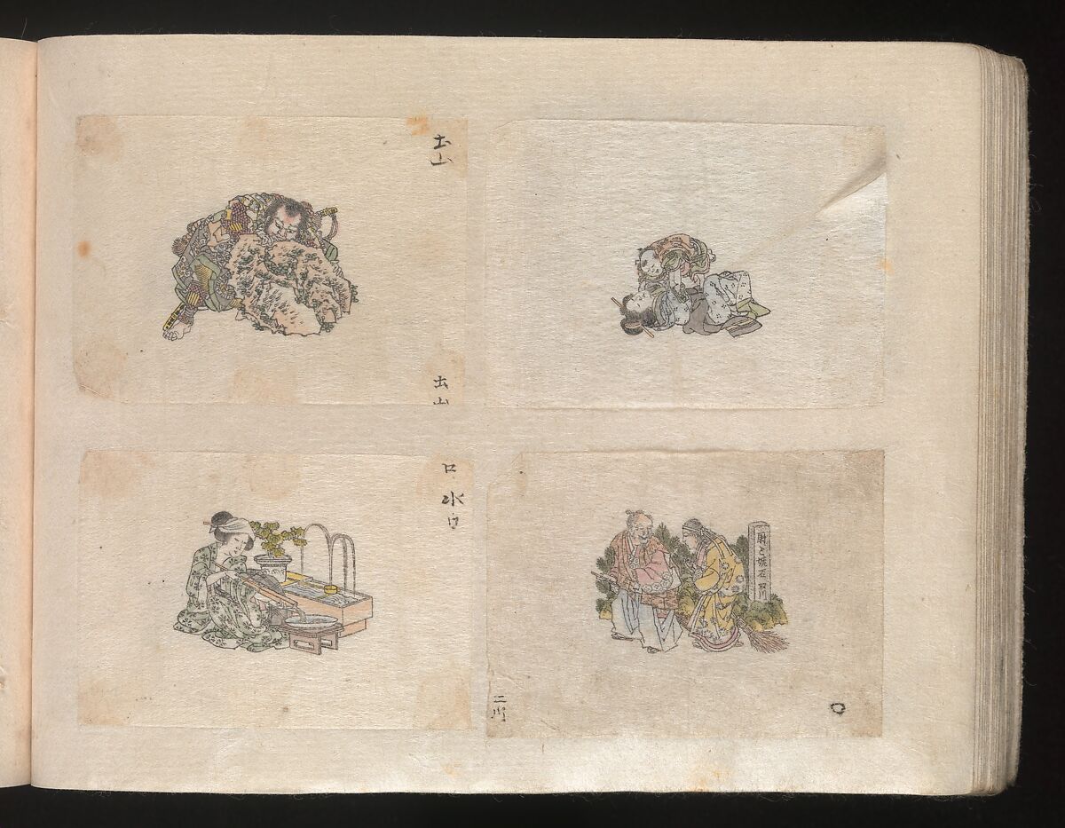 Miniature Drawings for Craftspeople, Katsushika Hokusai (Japanese, Tokyo (Edo) 1760–1849 Tokyo (Edo)), Two albums pasted with 548 drawings; ink and color on paper, Japan
