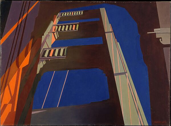 Golden Gate, Charles Sheeler (American, Philadelphia, Pennsylvania 1883–1965 Dobbs Ferry, New York), Oil on canvas 