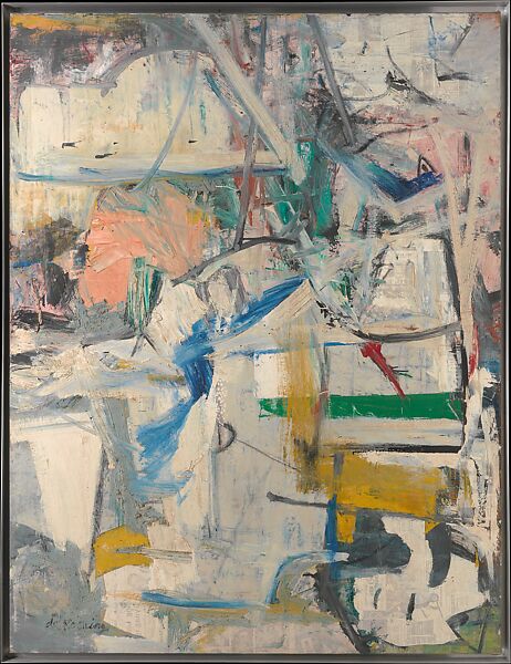 Easter Monday, Willem de Kooning (American (born The Netherlands), Rotterdam 1904–1997 East Hampton, New York), Oil and newspaper transfer on canvas 