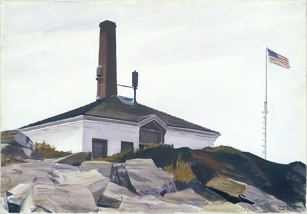 House of the Foghorn, I, Edward Hopper (American, Nyack, New York 1882–1967 New York), Watercolor, opaque watercolor. and graphite on paper 