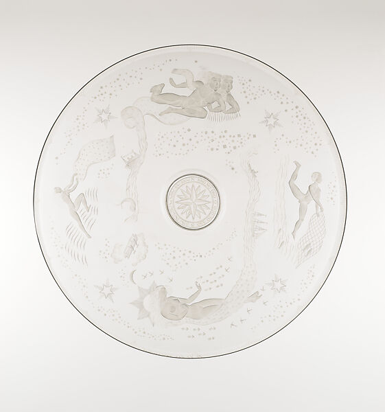 "The Wind Rose", Edward Hald (Swedish, Stockholm 1883–1980), Engraved glass