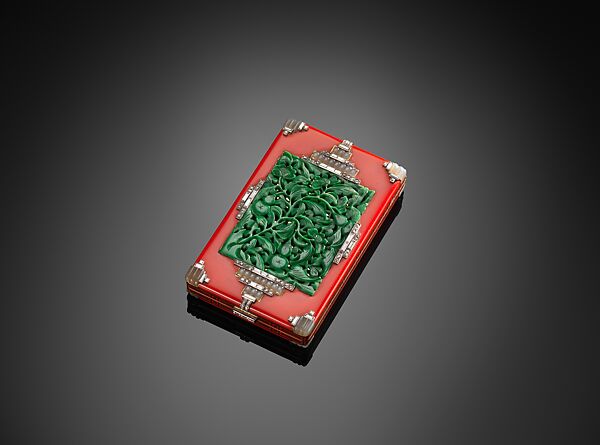 Vanity Case, Van Cleef &amp; Arpels (French, founded Paris, 1896), Gold, enamel, jade, diamonds