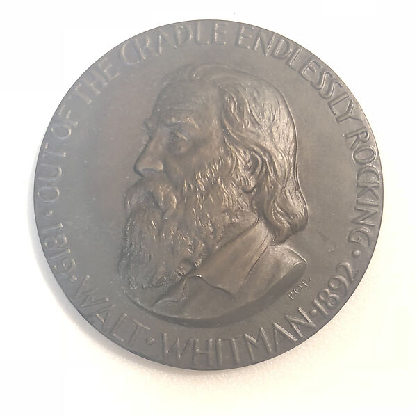 Walt Whitman; Leaves of Grass, Paul Fjelde (American, 1892–1984), Bronze 