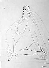 Nude, Gaston Lachaise (American (born France) 1882–1935), Graphite on paper 