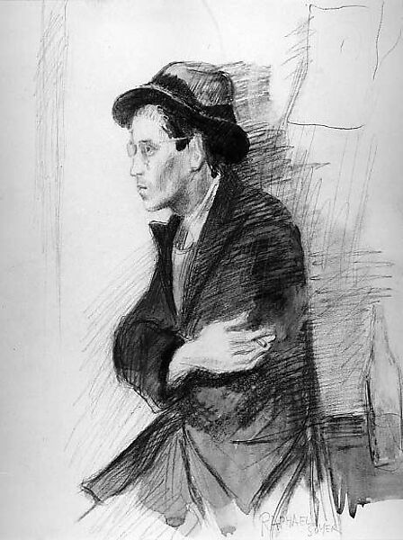 Jack Levine, Raphael Soyer (American (born Russia), Borisoglebsk 1899–1987 New York), Charcoal, graphite and watercolor on paper 
