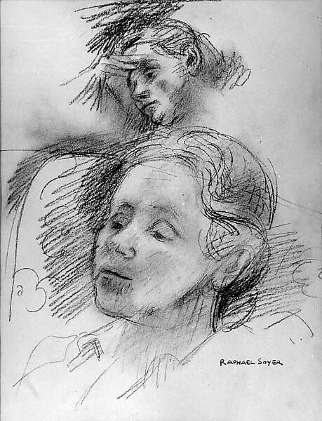 Rebecca, Raphael Soyer (American (born Russia), Borisoglebsk 1899–1987 New York), Charcoal and conté crayon on paper 