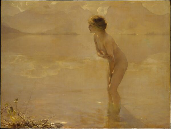 September Morn, Paul Chabas (French, Nantes 1869–1937 Paris), Oil on canvas 