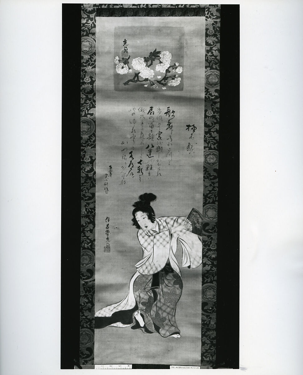 Pleasure Quarters, Suga Mitsusada (1738–1806), Hanging scroll; ink and color on silk, Japan 