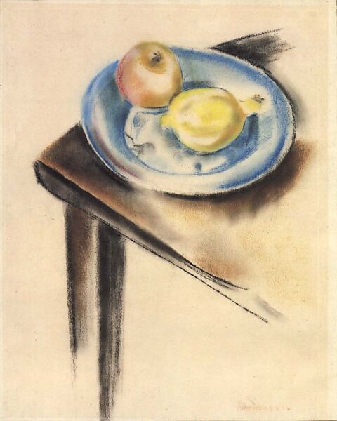 Still Life, Max Weber (American (born Russia), Bialystok 1881–1961 Great Neck, New York), Pastel on paper with a printed metallic paper border 