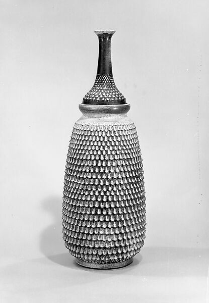 Urn with cover, J. Sheldon Carey (American, 1911–1999), Stoneware 