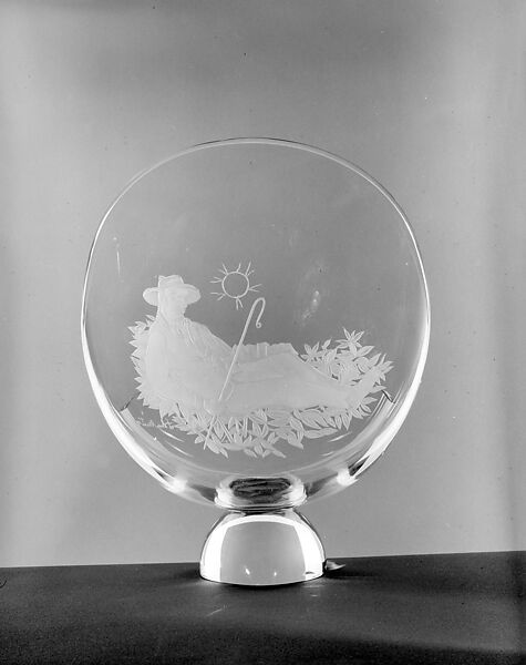 "Day" Vase, John Minton (British, Great Shelford, Cambridgeshire 1917–1957 London), Glass 